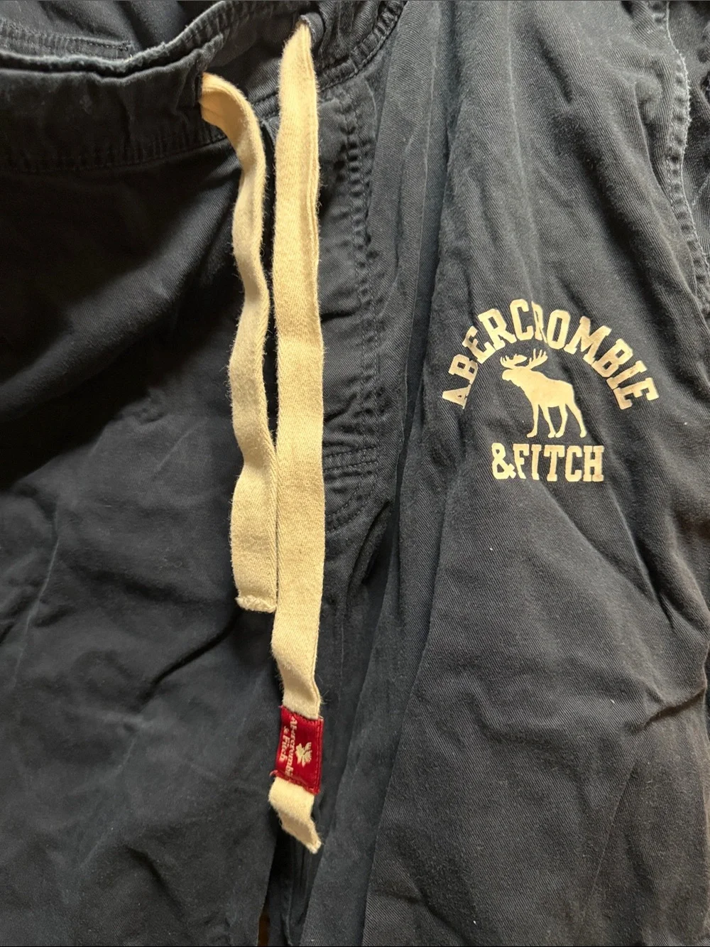 Abercrombie & Fitch Navy Blue Drawstring pant Large